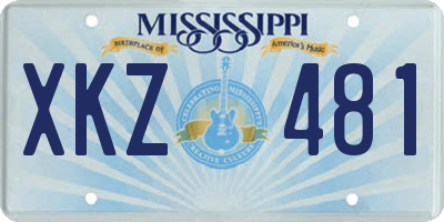 MS license plate XKZ481