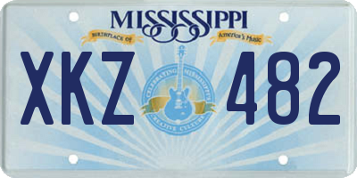 MS license plate XKZ482