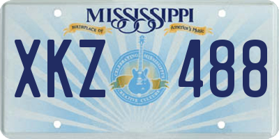 MS license plate XKZ488