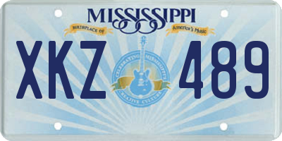 MS license plate XKZ489