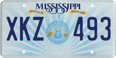 MS license plate XKZ493