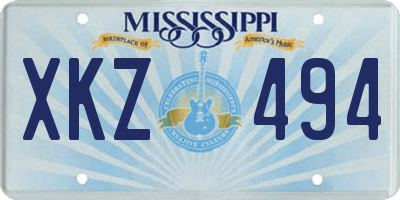 MS license plate XKZ494