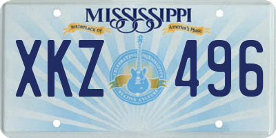 MS license plate XKZ496
