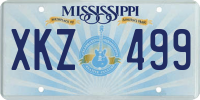 MS license plate XKZ499