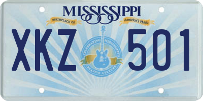 MS license plate XKZ501