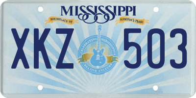 MS license plate XKZ503