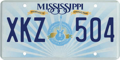 MS license plate XKZ504