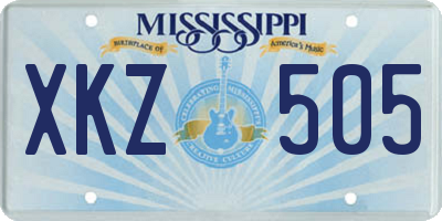 MS license plate XKZ505