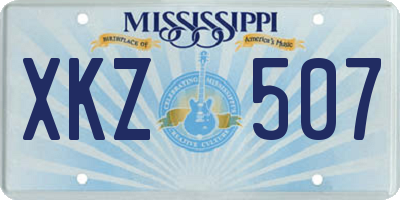 MS license plate XKZ507