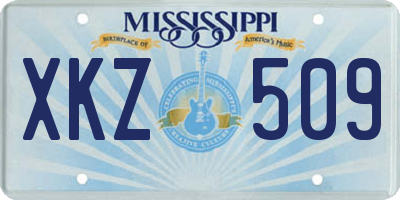 MS license plate XKZ509