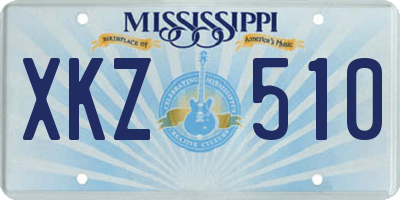 MS license plate XKZ510