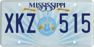 MS license plate XKZ515
