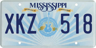 MS license plate XKZ518
