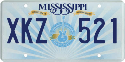 MS license plate XKZ521