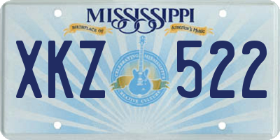 MS license plate XKZ522