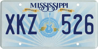 MS license plate XKZ526
