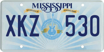 MS license plate XKZ530