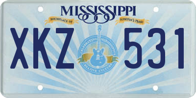 MS license plate XKZ531