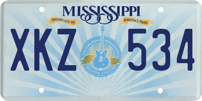 MS license plate XKZ534
