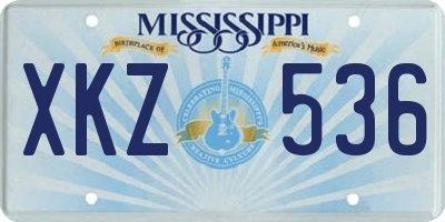 MS license plate XKZ536