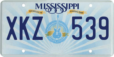 MS license plate XKZ539