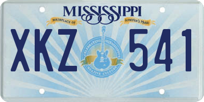 MS license plate XKZ541