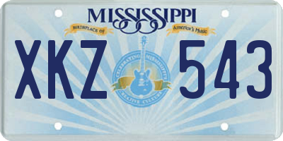 MS license plate XKZ543