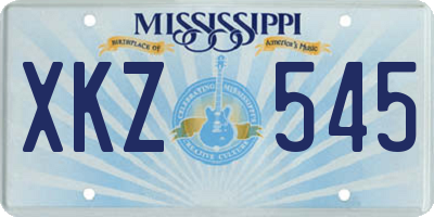 MS license plate XKZ545