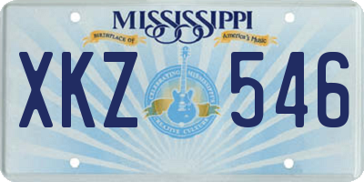 MS license plate XKZ546