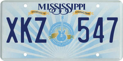 MS license plate XKZ547