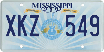 MS license plate XKZ549