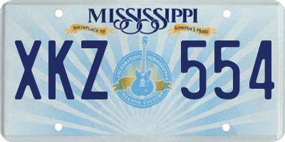 MS license plate XKZ554