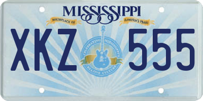 MS license plate XKZ555