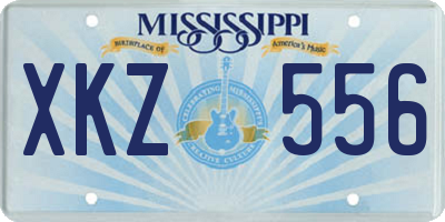 MS license plate XKZ556