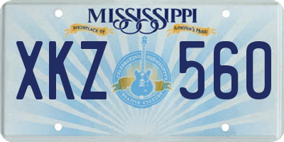 MS license plate XKZ560