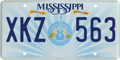 MS license plate XKZ563