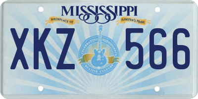 MS license plate XKZ566