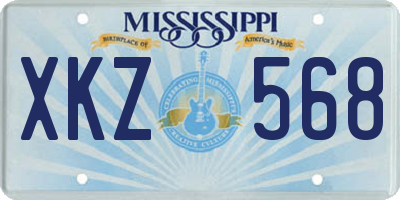 MS license plate XKZ568