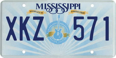 MS license plate XKZ571