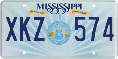 MS license plate XKZ574