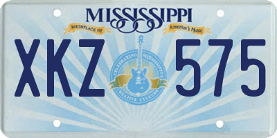MS license plate XKZ575