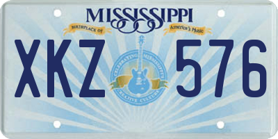 MS license plate XKZ576
