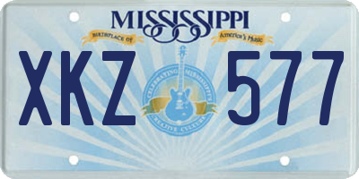MS license plate XKZ577