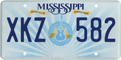 MS license plate XKZ582