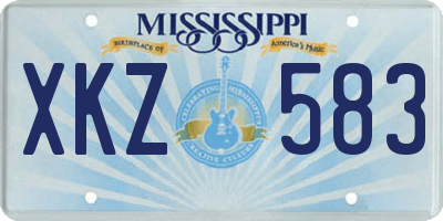MS license plate XKZ583