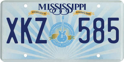 MS license plate XKZ585