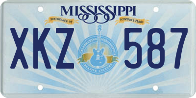 MS license plate XKZ587