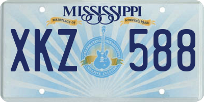 MS license plate XKZ588