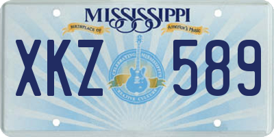 MS license plate XKZ589