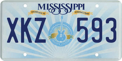 MS license plate XKZ593